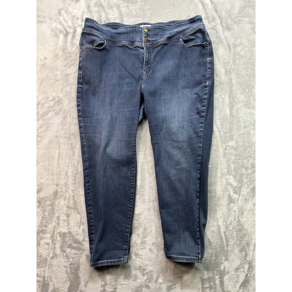 Lane Bryant Womens Plus Sz 22 Blue Jeans High‎ Rise Jegging Flex Magic Stretch